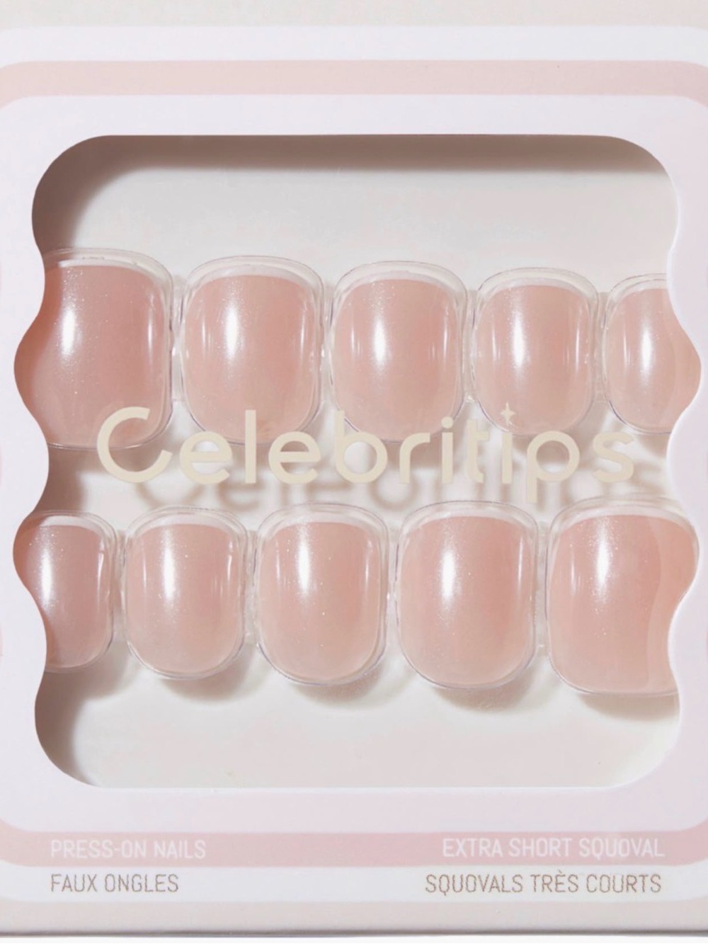 CELEBRITIPS Micro French Glaze Extra Short Square Press-On